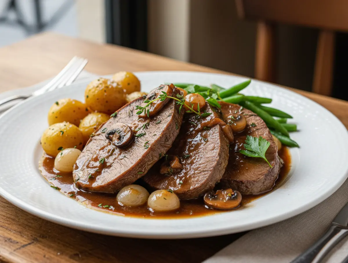 Langue de boeuf sauce madère : recette onctueuse