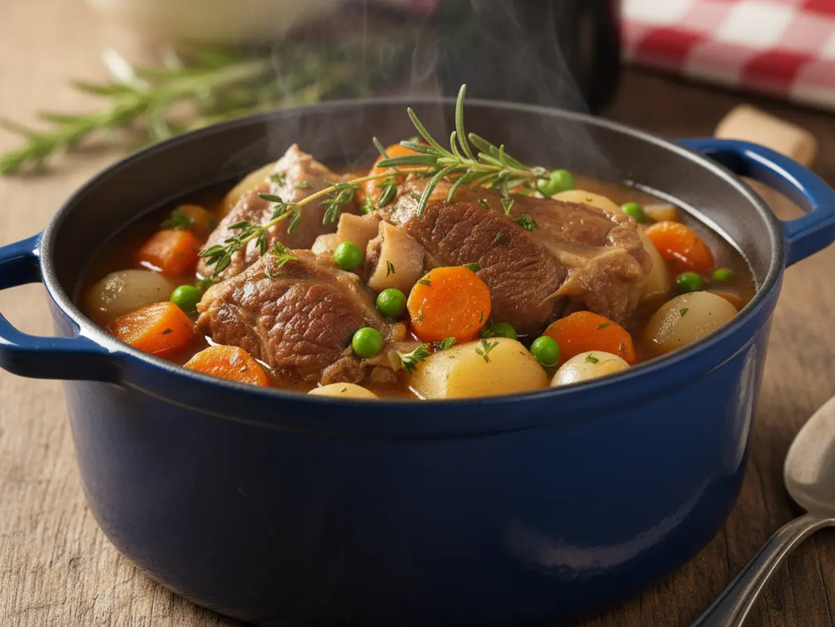 Navarin d'agneau en cocotte en fonte