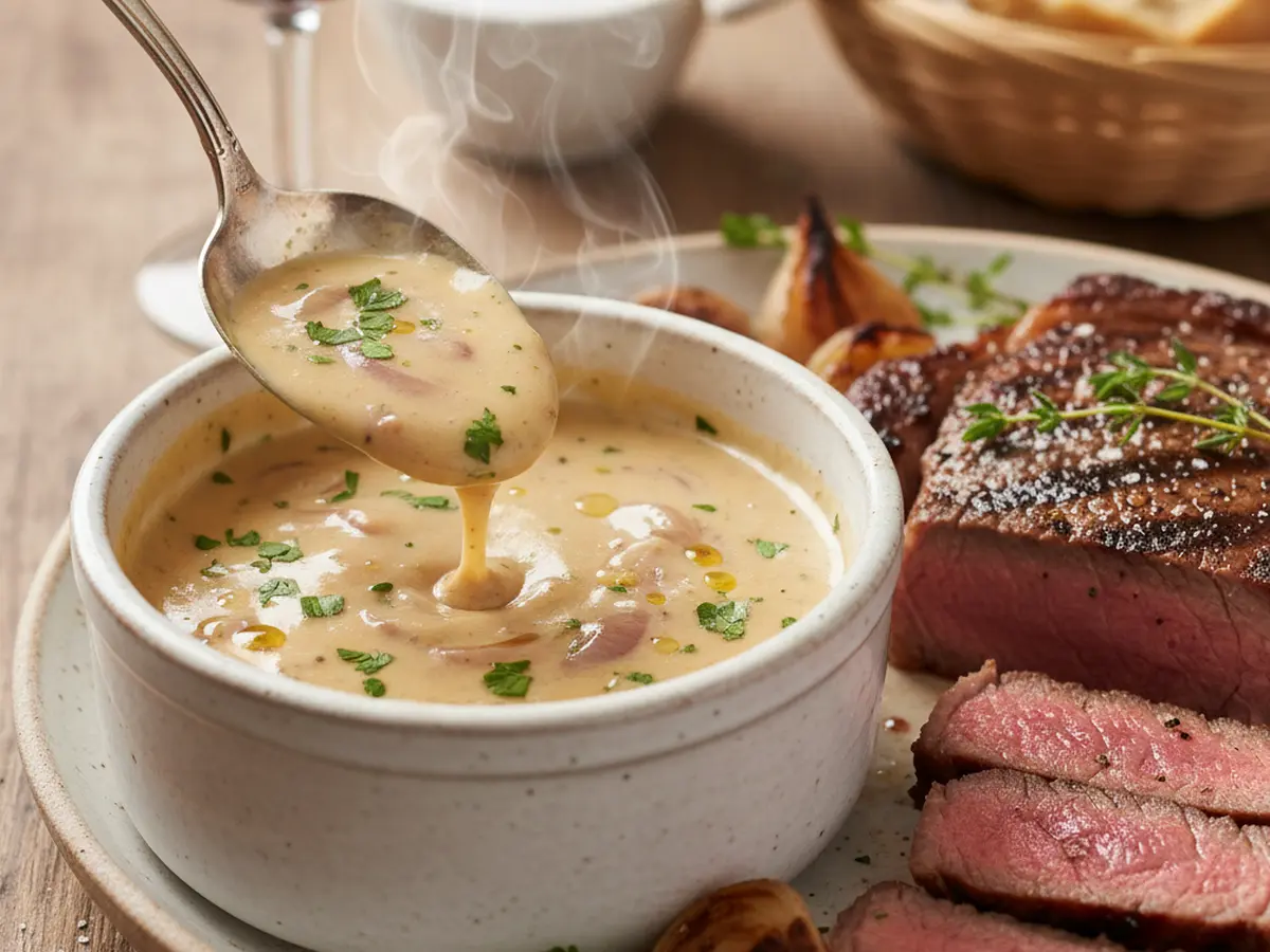 Sauce à l&rsquo;échalote pour steak : recette classique facile et savoureuse
