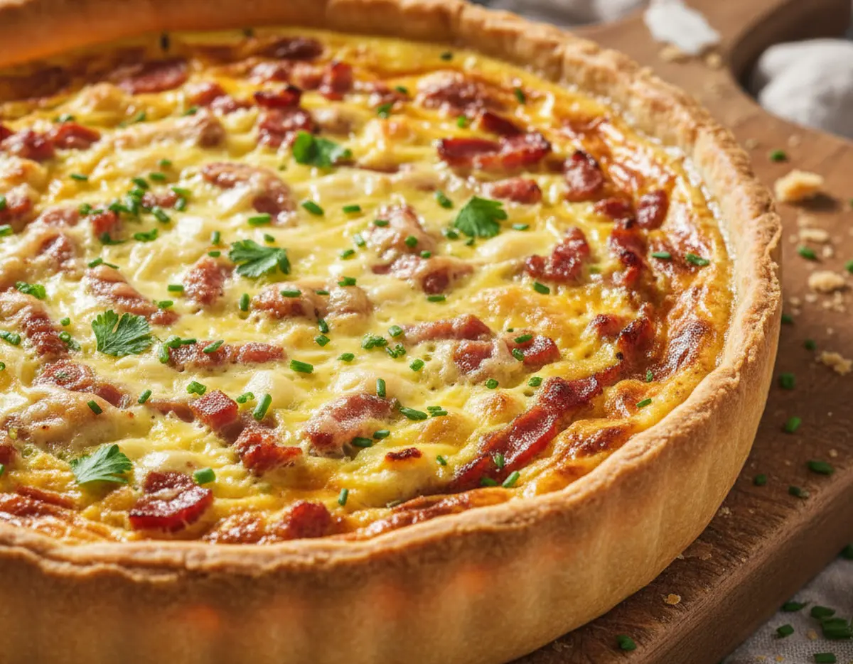 Quiche lorraine traditionnelle épaisse : recette authentique et moelleuse