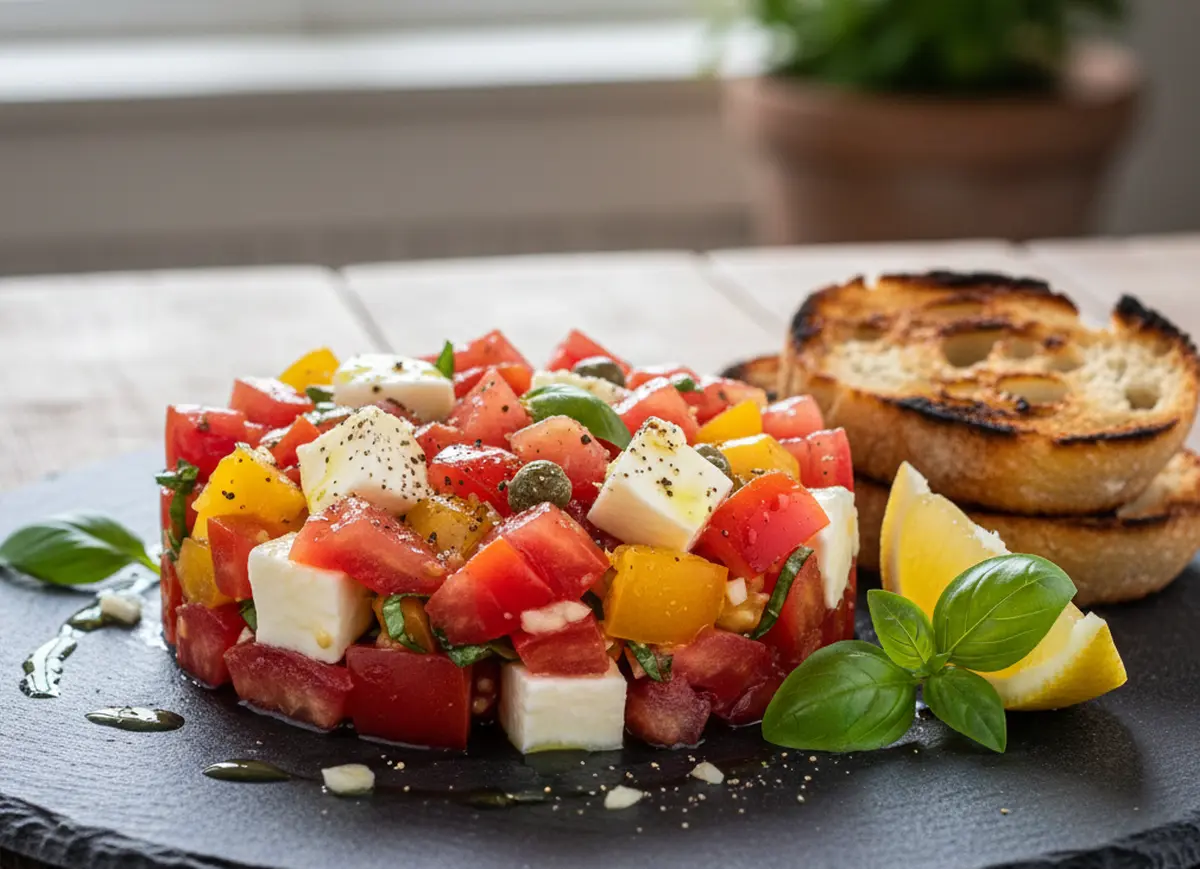 Tartare de tomate à l&rsquo;italienne : recette facile et pleine de fraîcheur méditerranéenne